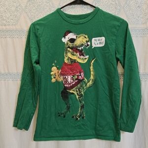 The Children's Place Christmas Dinosaur Holiday Long Sleeve Tee